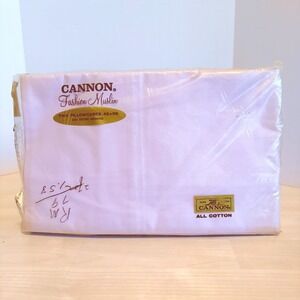 VTG Cannon® Fashion Muslin Pillowcases Pastel Pink NOS Sealed in Package